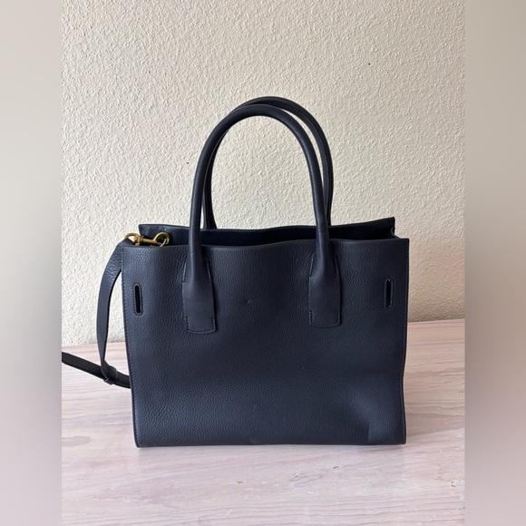 Tory Burch Gemini Link  Black  Tote Shoulder Bag Buckle is missing - Picture 3 of 9